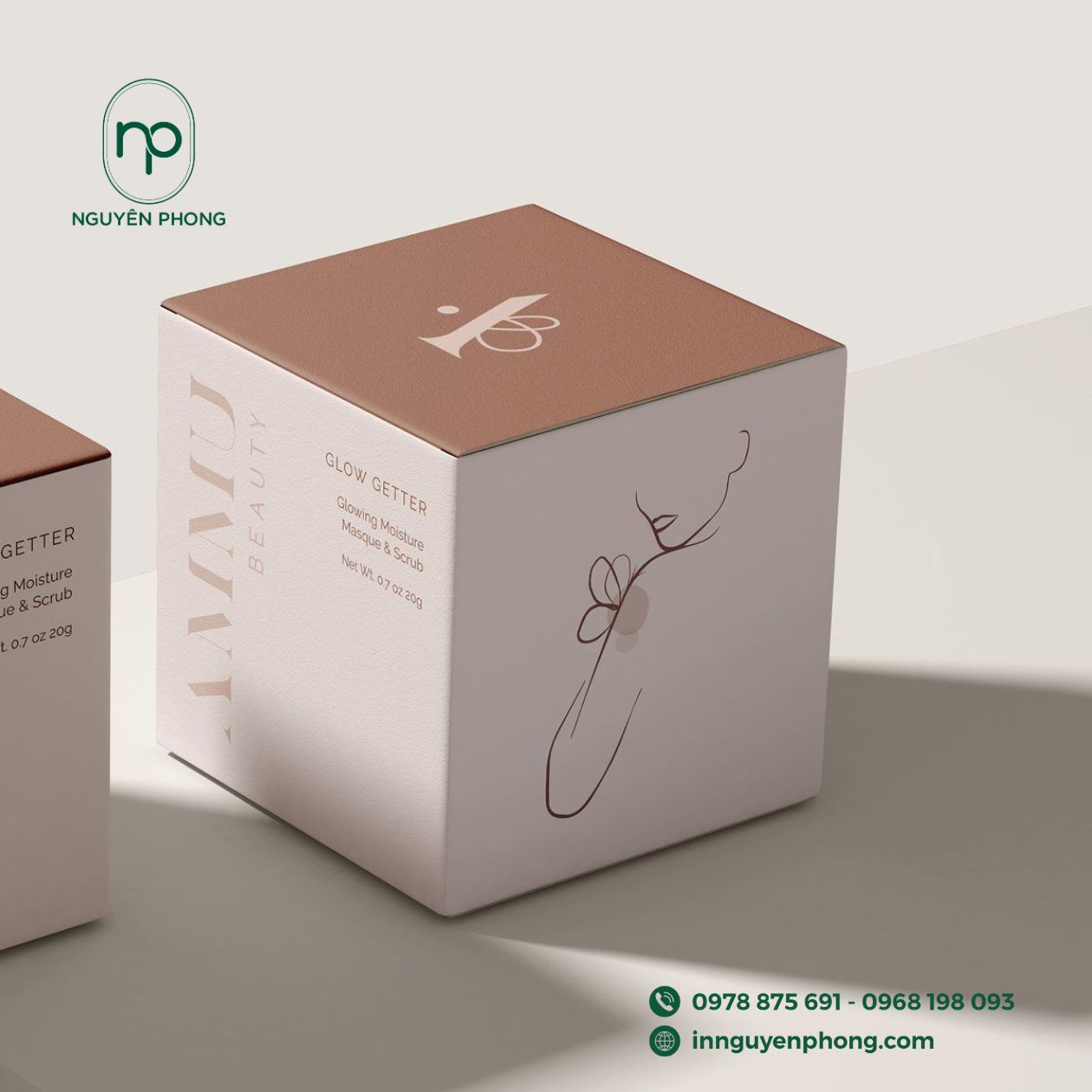 Mẫu logo kem body in trên hộp giấy
